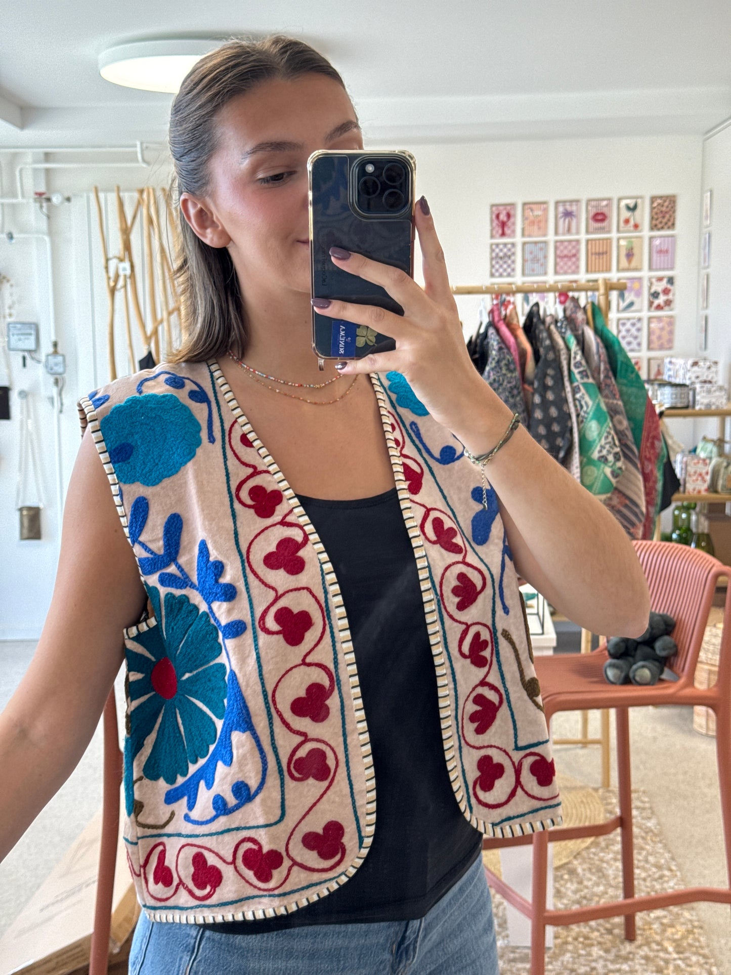 Gilet bolero - Velours brodé