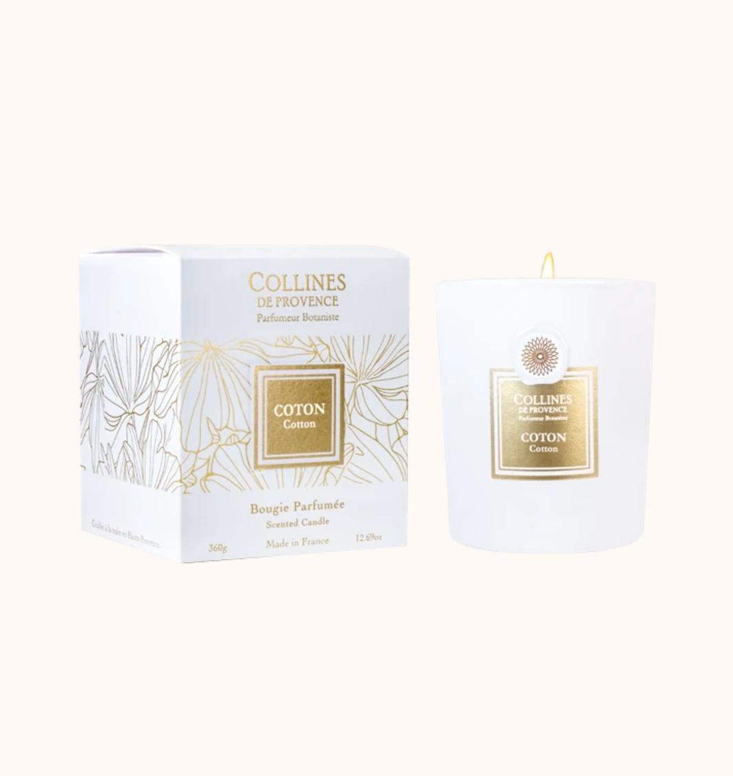Collines Bougie - parfumée Coton 360g