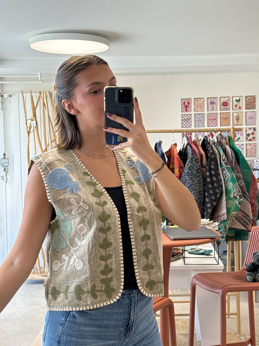 Gilet bolero - Velours brodé